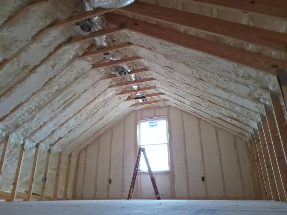 Spray foam roofing application for Crawl Space Insulation project in Cedar Lake